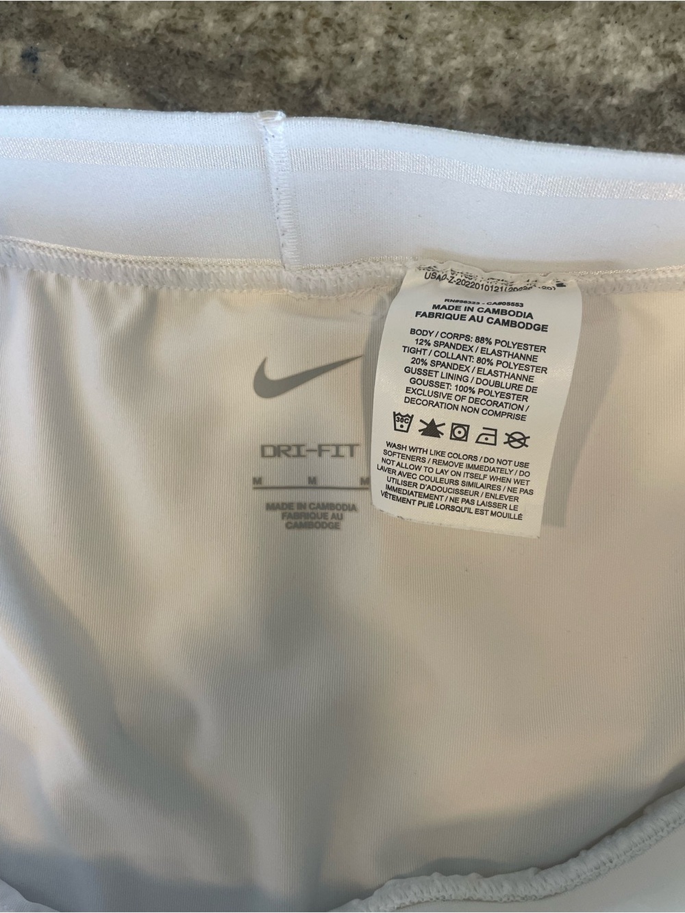 Nike White Dri-FIT Athletic Skirt with Inner Shorts - Picture 2 of 3